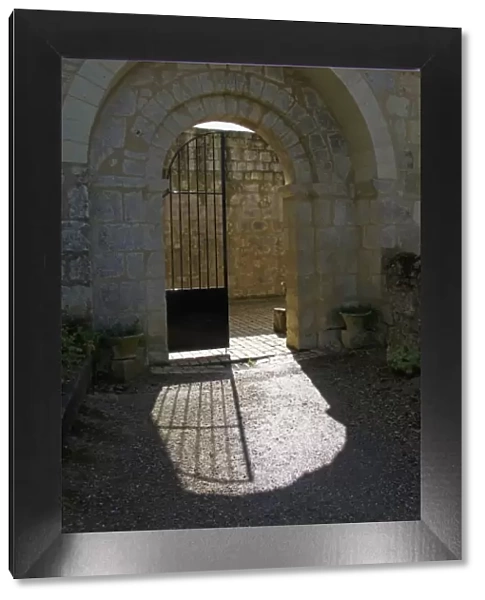 France, Midi-Pyrenees region, Gers Department. Outside the old Romanesque chapel of St
