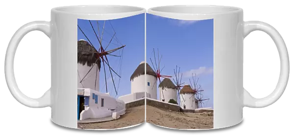 The windmills of Mykonos on the Cyclades Islands near Greece