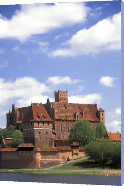 Poland, Pomerania, Malbork. Europes largest gothic castle, exterior view