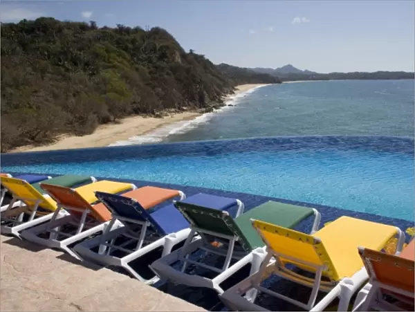 Mexico, Nayarit, San Francisco, San Pancho. Pool view from villa Vista Magica, exclusive