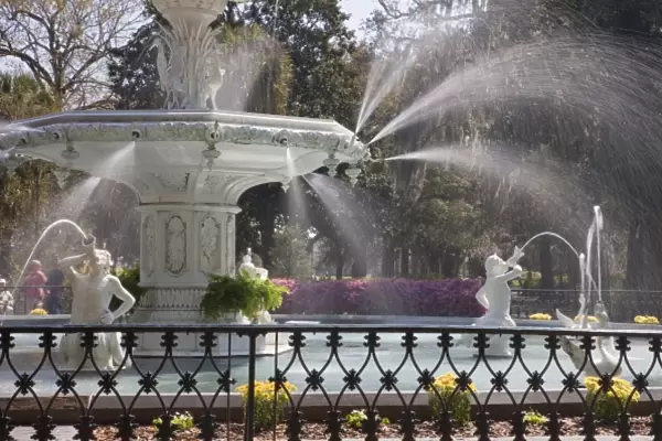 USA, Georgia, Savannah, Forsyth Park fountain, detail