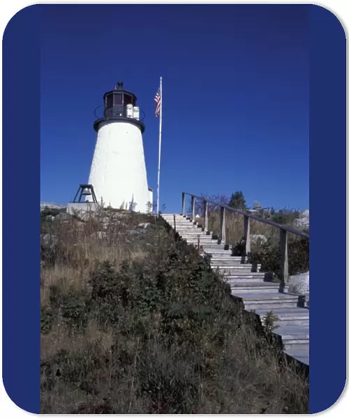 Burnt Island, ME. The lighthouse on Burnt Island. Fall. Boothbay Harbor