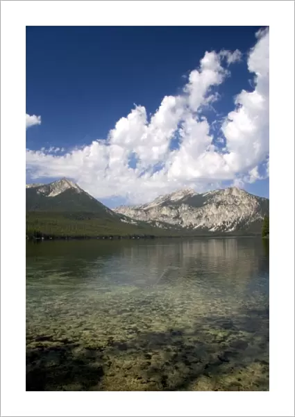 Petit Lake and Sawtooth Mountain Range in the Sawtooth National Recreation Area of Idaho