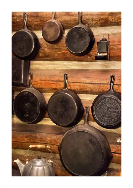 USA, Montana, Little Belt Mountains, Lewis and Clark National Forest. Kitchen skillets