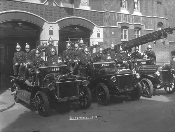 Shadwell Fire Station crew and fire engines on display