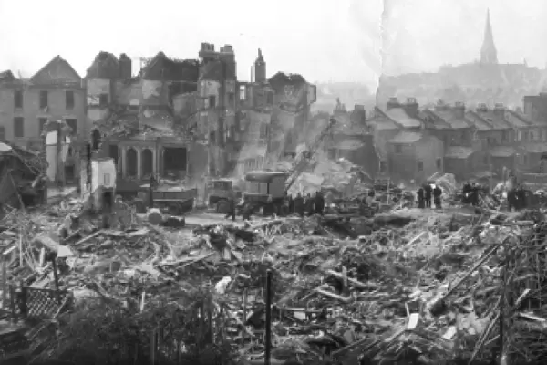 Scene in Shardeloes Road, New Cross, WW2