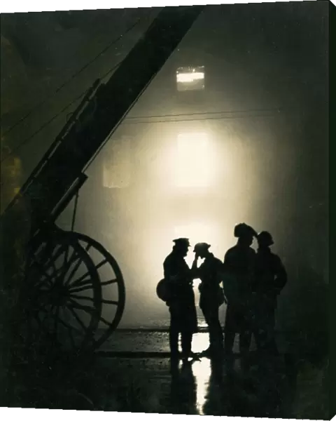 Firefighters standing by during the Blitz, London in WWII LFB150