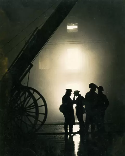 Firefighters standing by during the Blitz, London in WWII LFB150