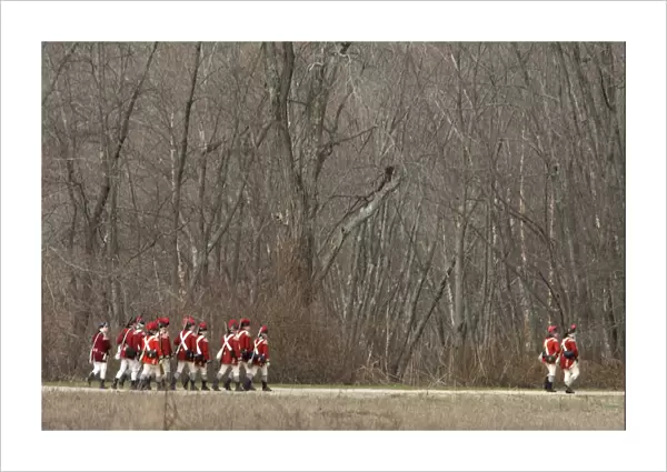 British soldiers in a Battle of Concord reenactment