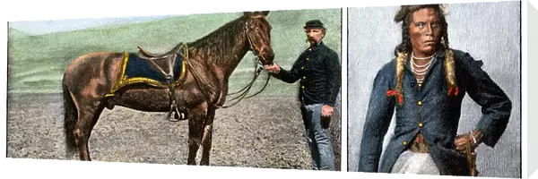 US Army survivors of Custers Last Stand - horse and scout, Curley