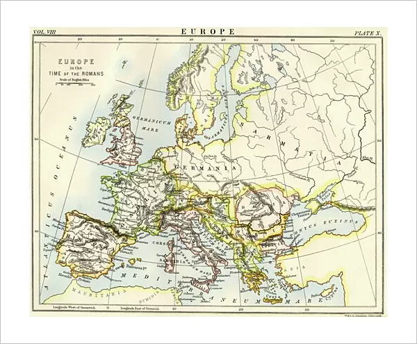 Map of Europe under the Roman Empire