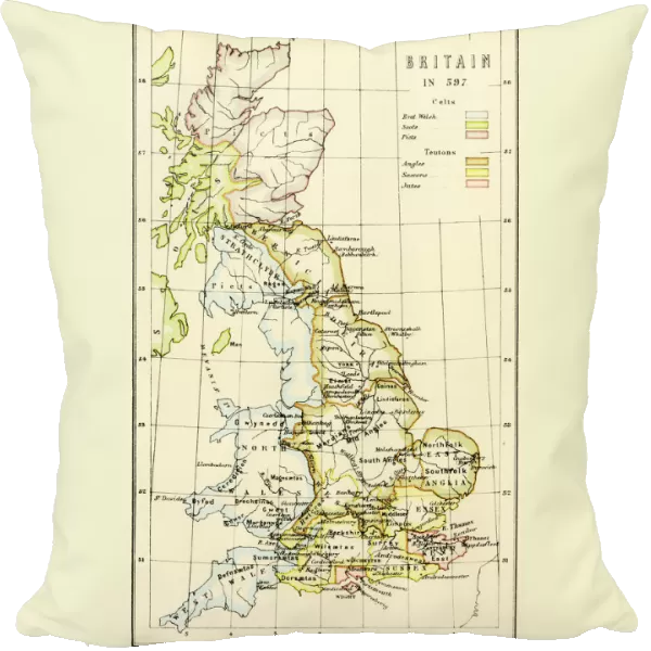 Map of Britain in 597 AD