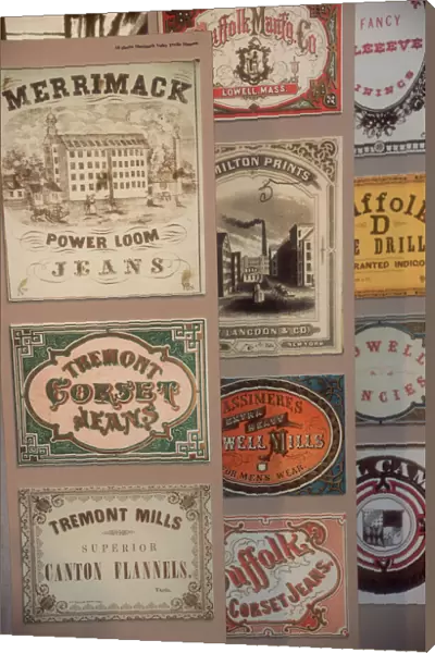 Cloth labels from American textile mills, 1800s