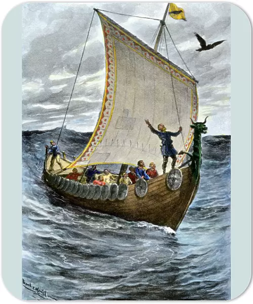 Viking ship at sea