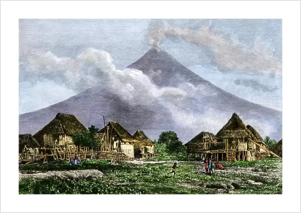 Vapor trailing from Mt. Mayon, Philippines