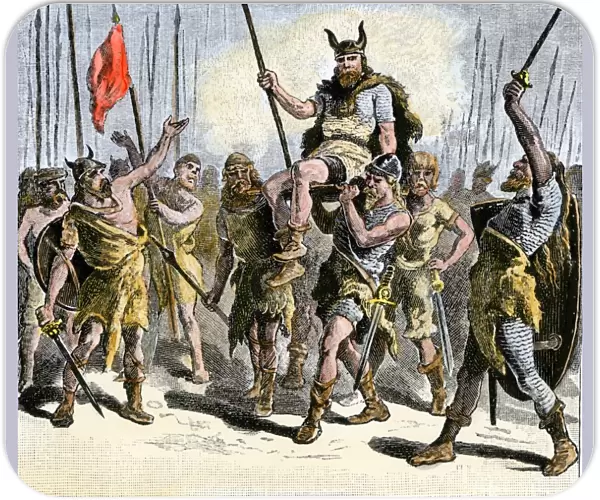 Teutons celebrating a victory in ancient times