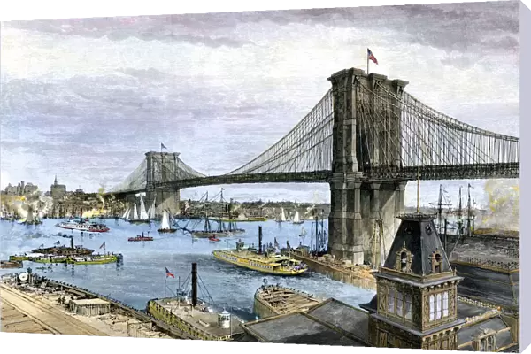 Brooklyn Bridge when newly opened, 1883