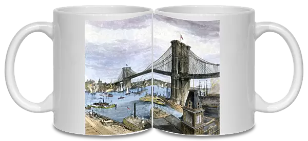 Brooklyn Bridge when newly opened, 1883
