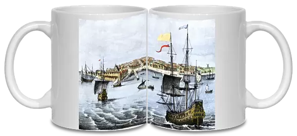 Colonial New York harbor, 1667