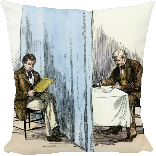 Joseph Smith translating the Book of Mormon