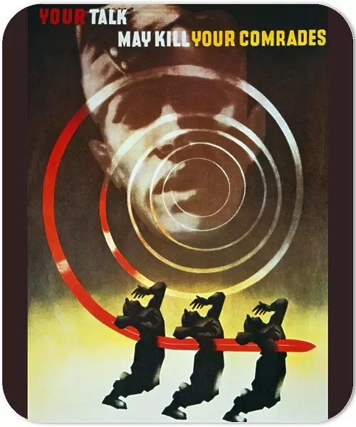 Your Talk May Kill Your Comrades. British World War II poster, 1942, by Abram Games