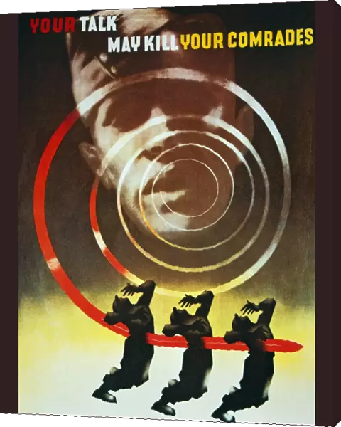 Your Talk May Kill Your Comrades. British World War II poster, 1942, by Abram Games