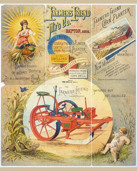 AGRICULTURAL MACHINERY. Poster, late 19th century, for The Farmers Friend Manufacturing Company