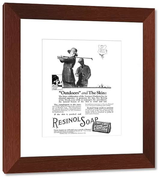 AD: RESINOL SOAP, 1919. American advertisement for Resinol Soap, 1919
