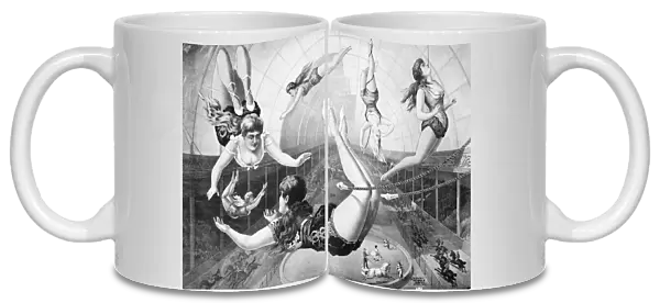 TRAPEZE ARTISTS, 1890. American lithograph poster, 1890