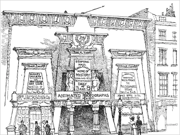 LONDON: EGYPTIAN HALL. The Egyptian Hall, London, England, as it was when John Nevil Maskelyne