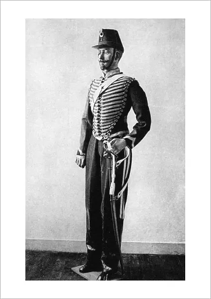 ALGERIA: FRENCH SOLDIER. The uniform of the First Hussards (light cavalry) in Algeria