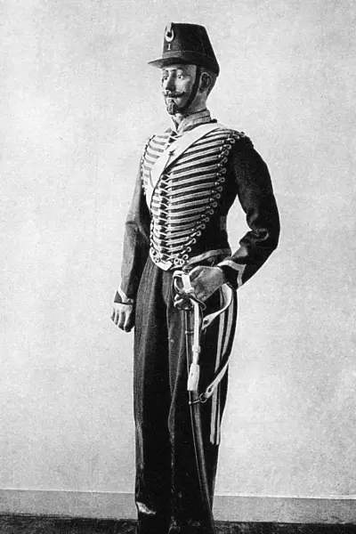 ALGERIA: FRENCH SOLDIER. The uniform of the First Hussards (light cavalry) in Algeria
