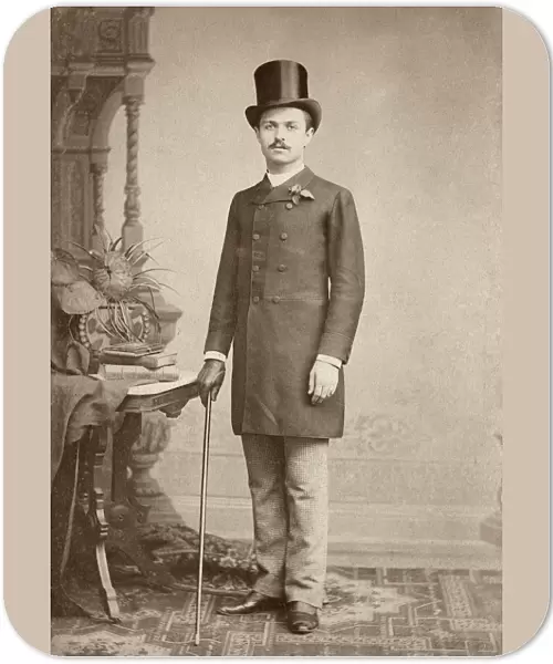 MAN, c1887. A man photographed by the studio of Ferry & Holtzmann on the Bowery in New York City