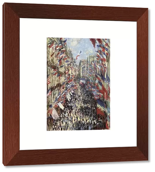 MONET: CELEBRATION, 1878. The Rue Montorgueil in Paris. Celebration of June 30, 1878