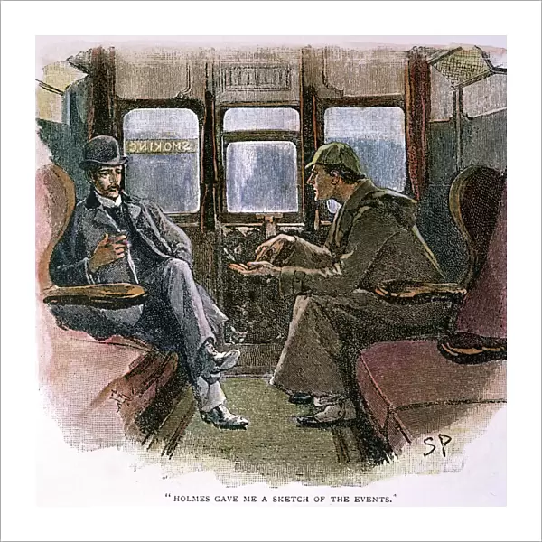 SHERLOCK HOLMES Sherlock with Dr. John Watson in a corner of a first-class carriage
