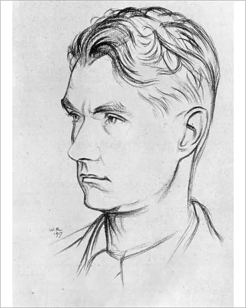 JOHN DRINKWATER (1882-1937). English poet and dramatist. Drawing by William Rothenstein
