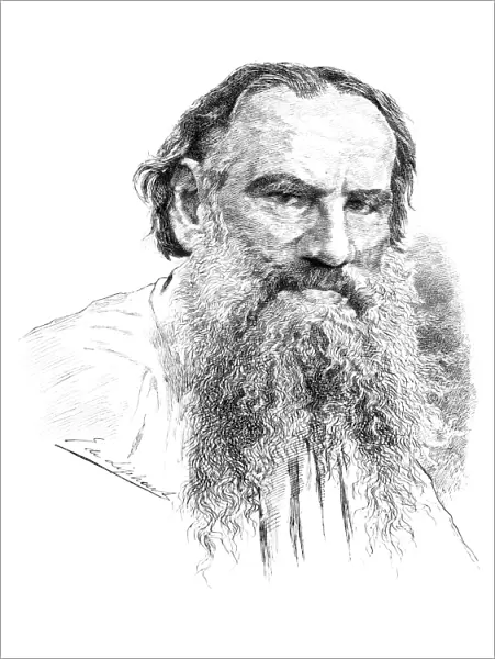 LEO TOLSTOY (1828-1910). Russian writer and philosopher. Etching, French, 19th century