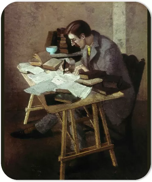 LYTTON STRACHEY (1880-1932). English writer. Pastel, 1904, by Simon Albert Bussy