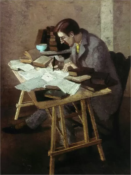 LYTTON STRACHEY (1880-1932). English writer. Pastel, 1904, by Simon Albert Bussy