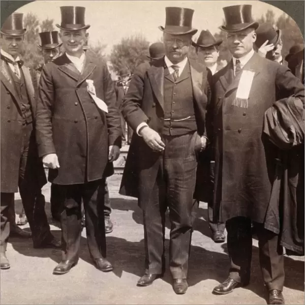 ROOSEVELT AND WELLS, C1903. President Theodore Roosevelt (1858-1919) with Utah