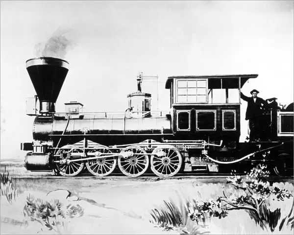 0027170. RAILROADING.. Locomotive: A Baltimore & Ohio locomotive of 1848