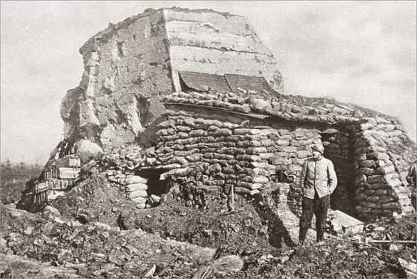 WORLD WAR I: PILL BOX FORT. German pill box fort taken by French forces during World War I