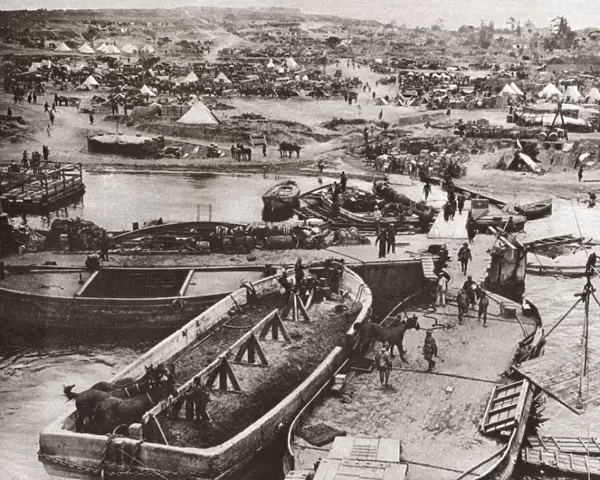WORLD WAR I: GALLIPOLI. British troops and supplies landing at Gallipoli during World War I