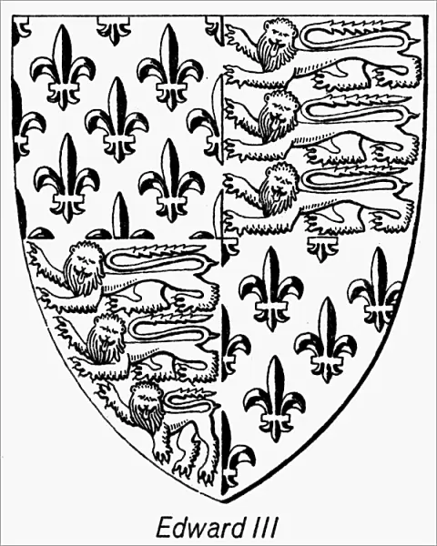 EDWARD III (1312-1377). King of England, 1327-1377. The coat of arms of King Edward III