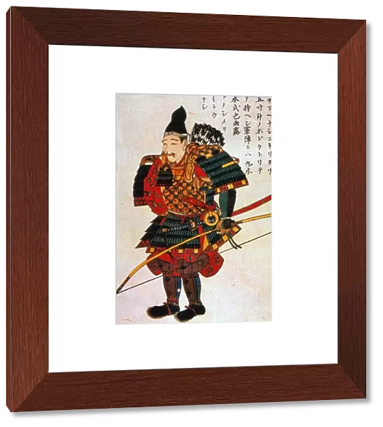 JAPAN: SAMURAI IN ARMOR. Japanese samurai in o yoroi armor of Heian period, 8th-12th centuries