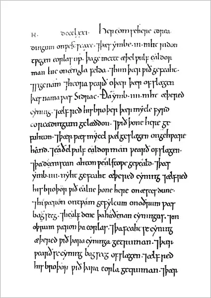 ANGLO-SAXON CHRONICLE. The passage reproduced contains a record of Aethelred