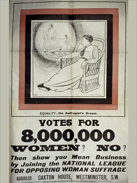 WOMENs RIGHTS, c1917. Poster for the British Womens National Anti-Suffrage League