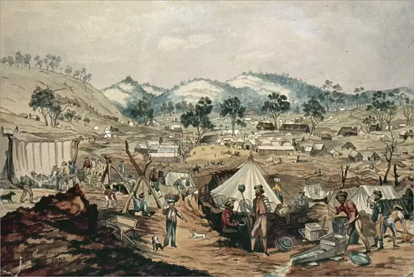 AUSTRALIA: GOLD RUSH, 1852. Forest Creek. Mount Alexander. From Adelaide Hill