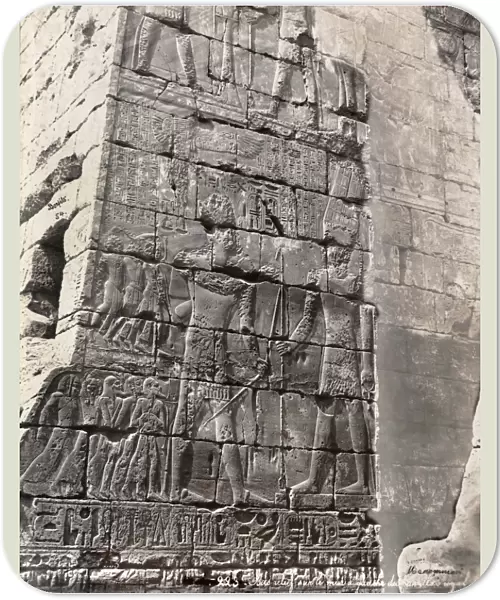 EGYPT: BAS RELIEF. Bas-relief on a pavilion at Thebes, Egypt