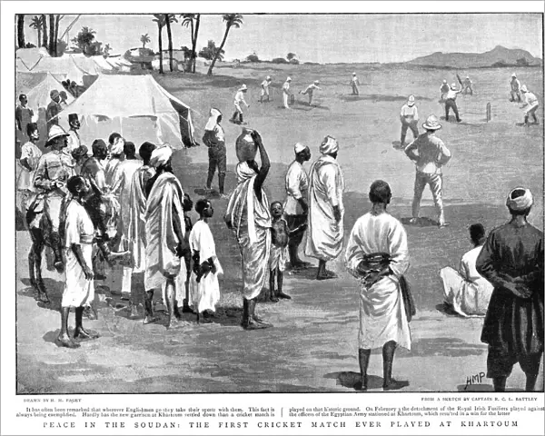 SUDAN: CRICKET, 1899. Peace in the Soudan: the first cricket match ever played at Khartoum